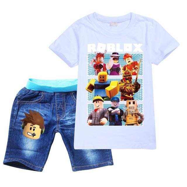 New ROBLOX Tee Set Boys Short Sleeves T-shirt Suit Child Holiday